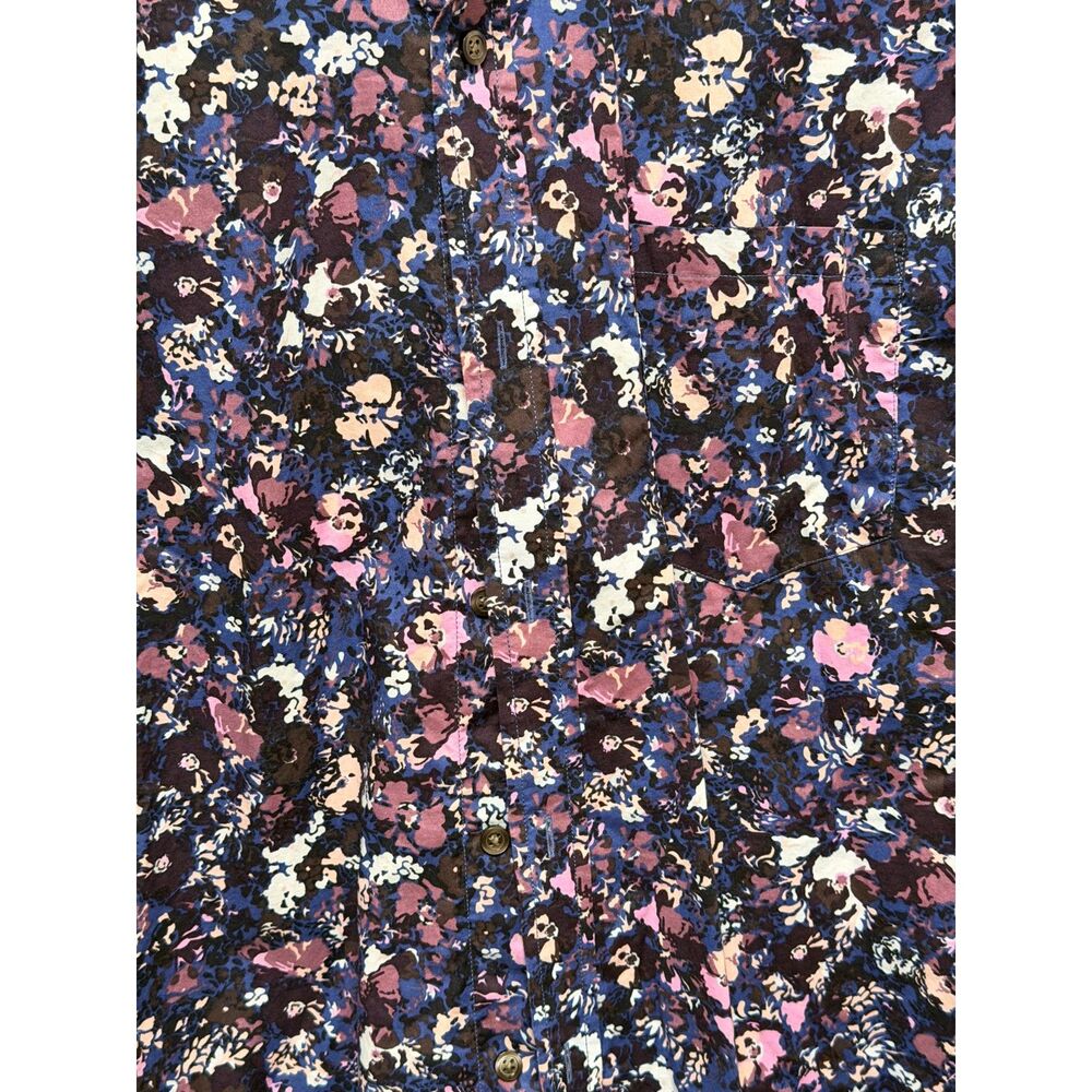 Banana Republic Floral Button Down Shirt Men Purple Blue Cotton Size Large - Picture 4 of 10